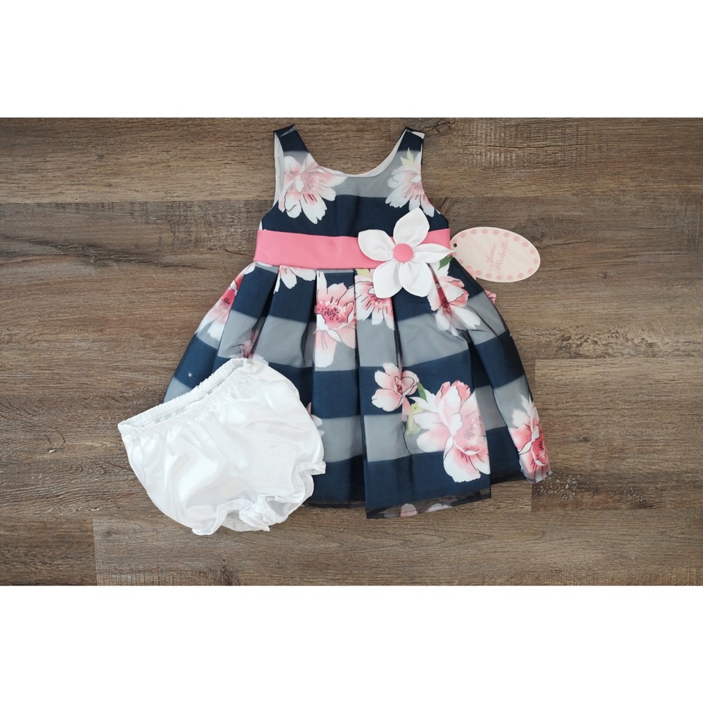 🆕Jona Michelle navy blue and pink flower dress